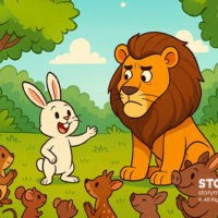 rabbit and lion short story with moral